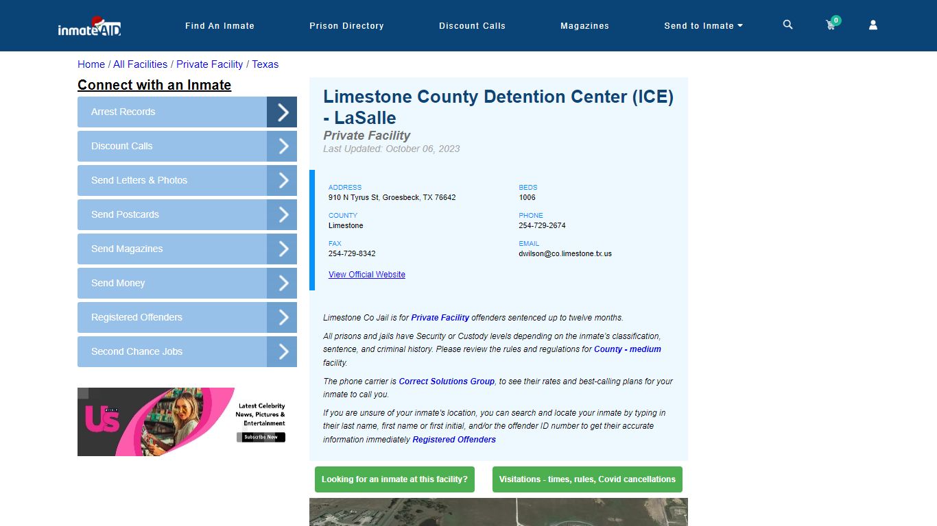 Limestone County Detention Center (ICE) - LaSalle - Inmate Search ...